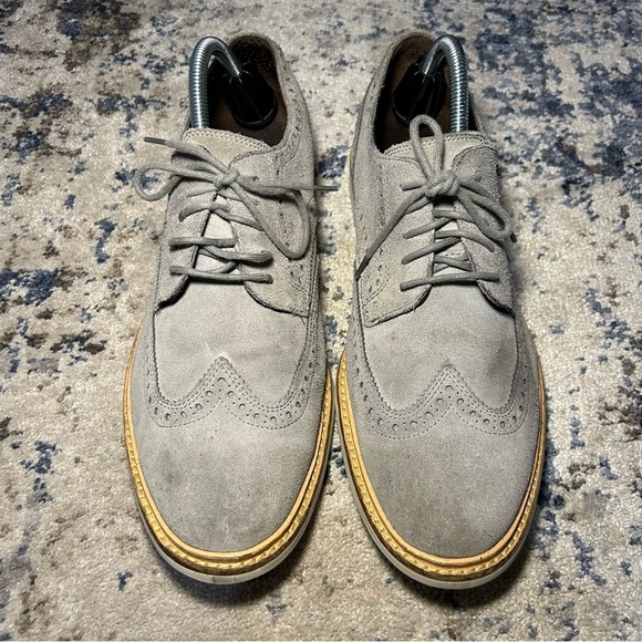 Cole Haan Gray Suede Wingtip Oxford Dress Shoes Size 10.5 - Picture 5 of 12